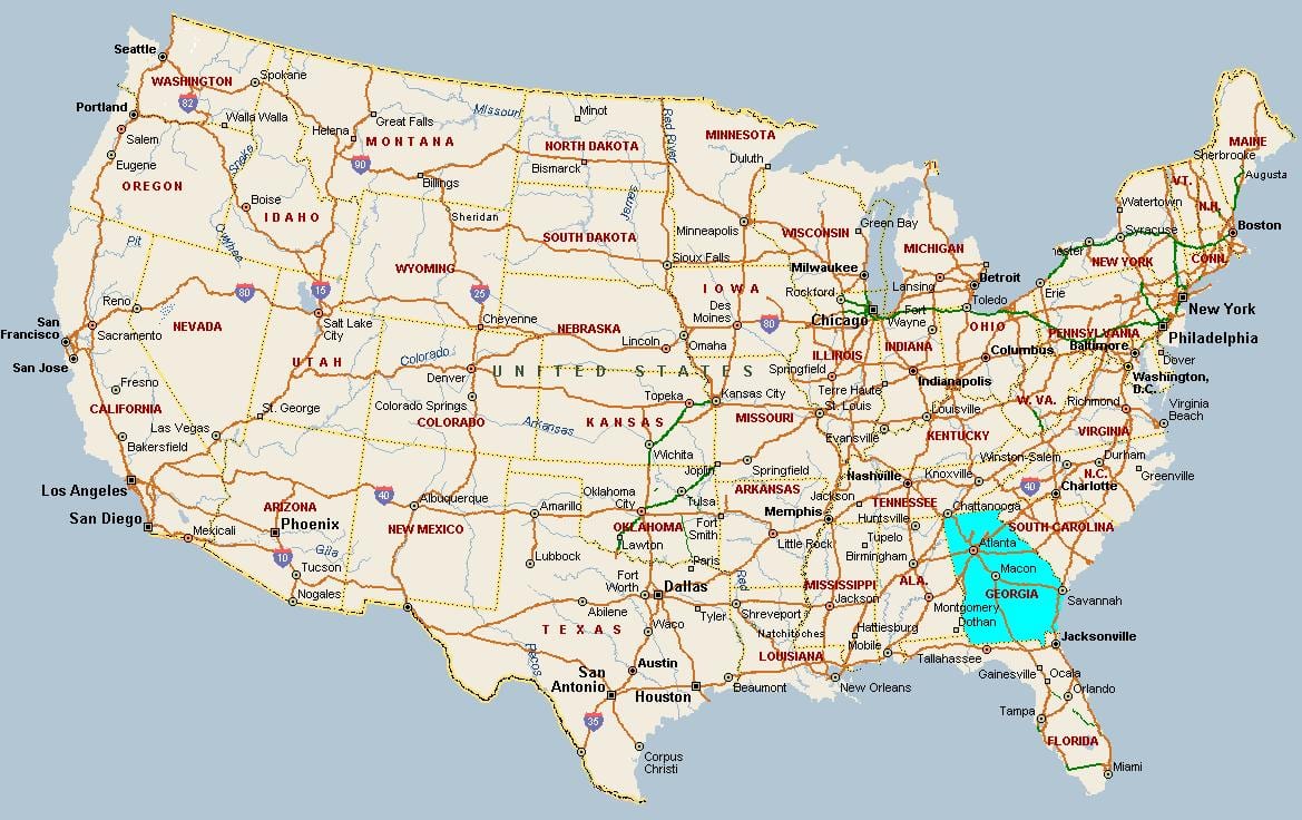 வரைபடம் Georgia USA