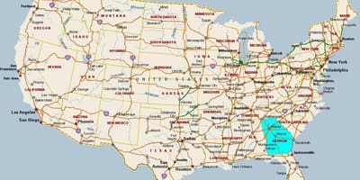 வரைபடம் Georgia USA